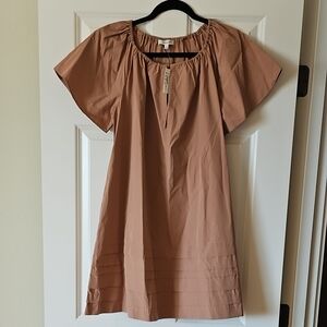 New Madewell Tan Short Sleeve Dress